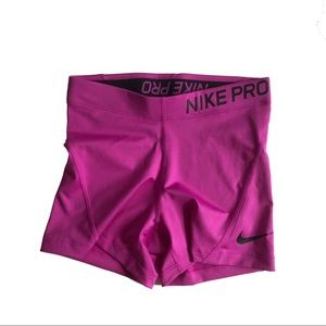 Pink Nike Pro Spandex Athletic Shorts